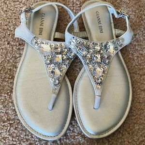 Gianni Bini Silver Crystal Sandals